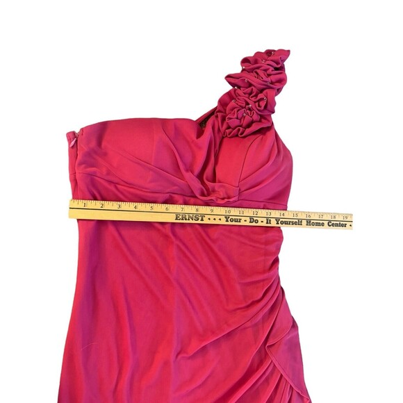Cindy USA single shoulder formal gown Large Pink - Picture 7 of 9